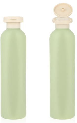 WLLHYF Squeeze Bottles 2 Pack 260 ML Refillable Plastic Travel Containers Empty Bottles With Disc Top Flip Cap Travel Accessories for Shampoo Creams Lotion Conditioner