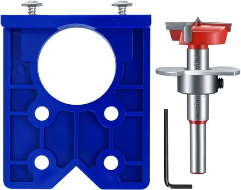35 mm Hinge Templates, Concealed Hinge Boring Jig Bit Drill Bushing Sets, Hinge Drill Jig Drill Guide, Hinge Drilling Gauge for Cabinet Hinges Mounting Plates Carpenerar