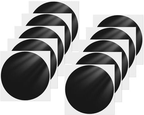 YIKIADA Schwarz Klebepunkte Aufkleber 152 mm Vinyl Selbstklebende Wasserdicht Punkt Etiketten Abnehmbar Runde Bodenaufkleber für Büro Schule Kinder 10 Stück