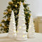 JETEHO Set di 3 alberi di Natale in ceramica bianca che si illuminano da tavolo albero di Natale con luci, stelle e puntini, decorazioni natalizie in ceramica per interni