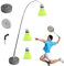 Mixnexorad Badminton-Trainingsgerät - Badminton-Rebound-Trainer, Badminton-Übungstrainingshilfe | Stretch-Badminton-Roboterschläger Training Sport Für Selbststudium Für Kinder