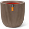 Capi Europe - Blumentopf Kugel Groove NL - 43x41 - Warm Taupe - Öffnung Ø35 - Blumentopf für den Innen- und Außeneinsatz - Bruchsicher - 100% recycelbar - KGVWT933