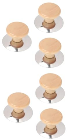 Amosfun 6 Piezas manija de la Tapa Tapas Debajo del Fregadero Organizador Accesorios cocinita Accesorio de Madera empuñadura de Tapa de Olla Accesorio de Agarre de Tapa de Olla
