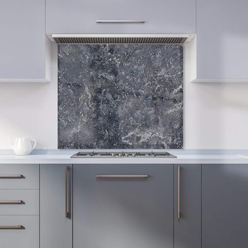 Premium Luxury Slate Grey Quartz Effect Kitchen Splashback 6mm Toughened Glass Kitchen Splashback – Heat Resistant Splashback for Kitchens, Perfect for Cookers and Hobs, Polished Edges