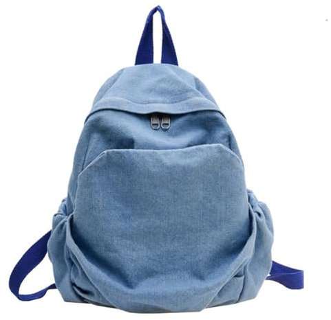 FUXIU Retro-Reiserucksack, Studenten-Rucksack, Büchertasche, Reise-Tagespa, für modische Menschen, hellblau
