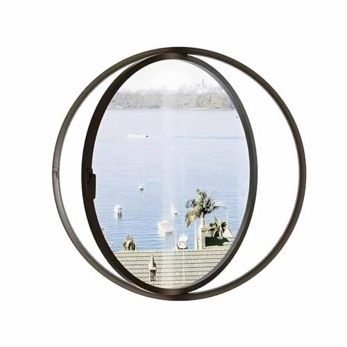 LXHELIVERY Round Shed Window, Kitchen Home Decor Porthole Window, Flush Mount Tempered Glass, For Garages, Playhouses,Room Decor For Dorm, Teen Bedroom(40 cm)