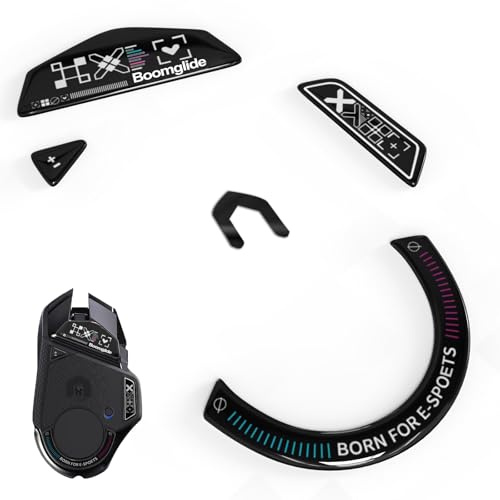 RunJRX Patins de Souris en Verre pour Souris, Pieds/Patins de Souris Les Plus Rapides et Les Plus Lisses pour Logitech G 502 Lightspeed sans Fil (Impression Noire)