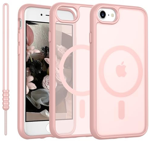 iPhone SE 2022 Hülle mit MagSafe, iPhone 8/7/SE 2020 Hülle Hanyhülle iPhone 7/8 Magnetisch Dünn Matte Touch, Anti-Gelb rutschfest Kratzfest Schutz Stoßfest Hülle iPhone SE3/2(2022/2020) Rosa