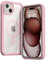 Follaroma for iPhone 15 Plus case, Compatible with MagSafe, Heavy Duty Shockproof Protection Phone Case, Double Layer Transparent Magnetic Phone Case for iPhone 15 Plus, 6.7 inch, Pink