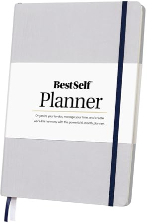 BestSelf Planner Selbstplaner, undatierter 6-Monats-Lebensplaner für Zielsetzung, Zeitmanagement und Produktivität, 17,8 x 25,4 cm, Nebel-Notizbuch
