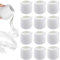 Foreverup Lot de 12 petits pots à lait, 50 ml, en céramique blanche, réutilisables, sans poignée, petit pot à sauce pour café, lait, sauces, maison, cuisine, bureau, café