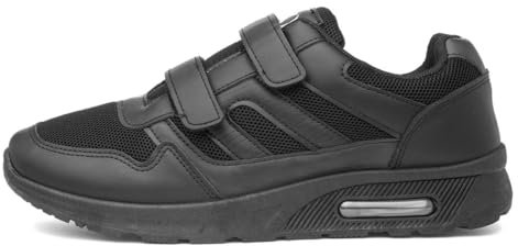 XL Aragon Mens Black Easy Fasten Trainer - Size 8 UK - Black