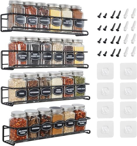 Estefanlo Spice Rack, Spice Rack for Inside Cupboard, Spice Racks Wall Mounted, Spice Racks, Spice Organiser, Spices Rack, Spice Shelf