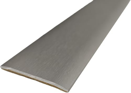 Project DIY® Brushed Aluminium Flat Self-Adhesive Vinyl Door Bar | Cover Trim – 0.90m (3ft) | Floor Transition Strip for Vinyl, Laminate, Wood & Tile Flooring | Easy Installation | Durable Finish