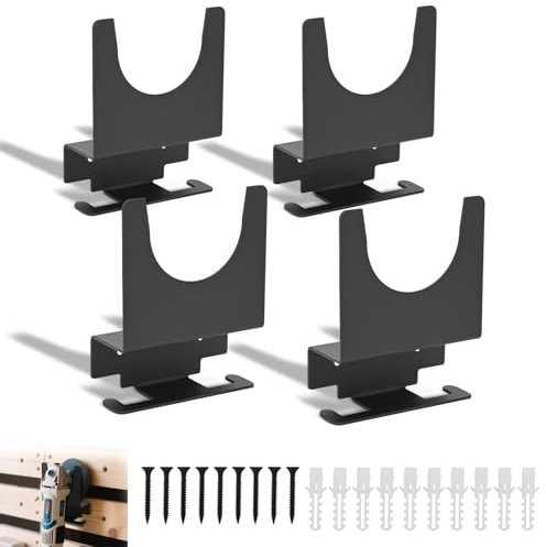 awagas 4 Stück Wandhalterung Winkelschleifer Halterung, Wandhalter Winkelschleifer Ständer mit Schrauben Poliermaschine Organizer aus Stahl Werkstatt Zubehör für Schneider Polierer Schlagschrauber