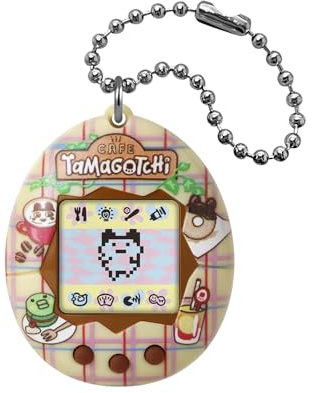 Bandai - Tamagotchi - Original Tamagotchi - Tama Café - Elektronisches virtuelles Haustier mit Farbbildschirm - Interaktives Haustierspielzeug - Thema Café - Spielzeug für Kinder ab 8 Jahren - 42997