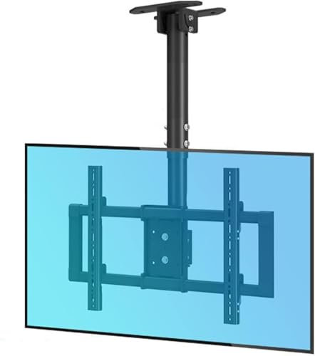 Supporto da soffitto per TV, 32-50 Pollici, con Movimento Completo, 2 movimenti, per schermi Piatti/curvi, Altezza Regolabile, inclinazione e Rotazione telescopica.