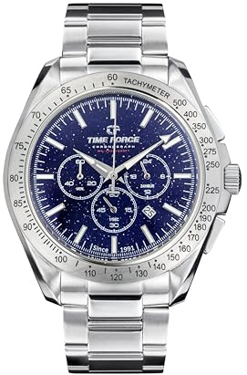 Time Force Cosmos Infinite - Reloj Hombre Cronógrafo - Movimiento de Cuarzo Japonés - Acero Inoxidable 316L - Cristal K1 con Tratamiento de Zafiro - Resistente al Agua 10 ATM