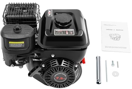 4-Takt-Benzinmotor, DSYOGX Tragbarer 7.5HP Universalersatz 4-Takt-Benzinmotor Einzelzylindermotor Bausatz 3600rpm Geschwindigkeit Viertakterssatzmotoren für Unkrautvernichter, Baumaschinen, Schwarz