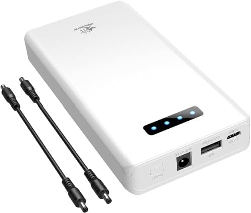 melasta 5200 mAh Power Bank, 12 V tragbare Powerbank für Handys mit 3-in-1-Anschluss, PD 45 W USB-C Schnellladeanschluss | 12 V/2 A DC Port | QC3,0 22,5 W USB-A Port, Powerbank für Handy