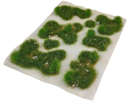 MetieFasia Grasbüschel Modell für Mini Landschaften Zum Selbermachen, Handgerissene Grasbüschel für 1:35, 1:64, 1:72, 1:87 Feengarten Diorama Layout, Sommergrün
