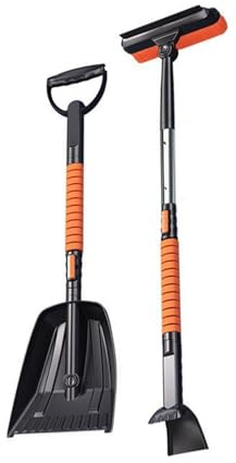 Chrees Auto-Schneeschaufel-Set, Schneeschaufel-Set, Ausziehbarer Eisentfernungsschaber, Rückenschonende für Effizientes Schaufeln, für LKW-SUV-Fahrzeuge