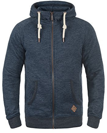 Solid SDVitu Herren Sweatjacke Kapuzenjacke Zip-Hoodie mit Kapuze Kordelzug Kängurutasche Reißverschluss Baumwollmischung Regular fit, Größe:S, Farbe:Insignia Blue Melange (8991)