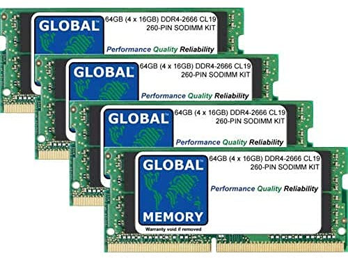 64 GB (4 x 16 GB) DDR4 2666 MHz PC4-21300 260-PIN SODIMM RAM KIT FÜR 27 Zoll Retina 5K IMAC (2019/2020)