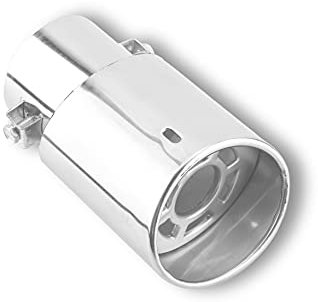 KIMISS 53-38mm Universal Auto Auspuff Edelstahl Auto Einzel Gerade Auspuff Endschalldämpfer Endrohr Hals Silber