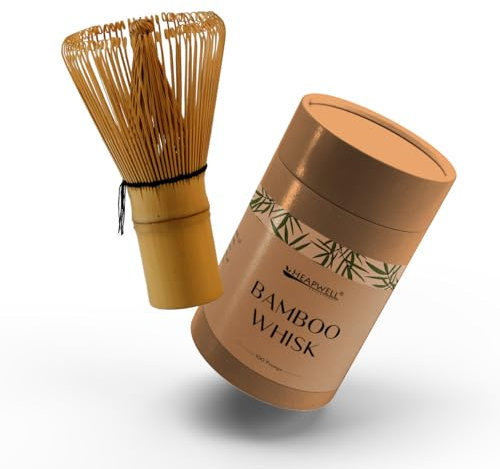 Heapwell Superfoods Matcha Bamboo Whisk 100 Prongs - Authentic Accessory for Traditional Matcha Tea Preparation