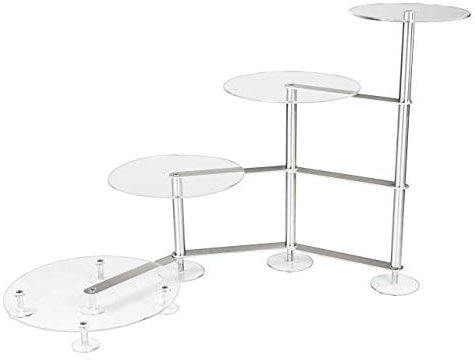 Manschin-Laserdesign Tortenständer Rund Tortenetagere Acryl Treppe Etagere 4 Etagen Acrylglas (Ø 20 25 25 30 cm)