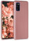kwmobile Case kompatibel mit Samsung Galaxy A41 Hülle - Schutzhülle aus Silikon metallisch schimmernd - Handyhülle Metallic Rosegold