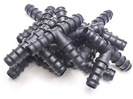 Schlauch Verbinder für 16mm Bewässerung Systeme Tropfschlauch und Perlschlauch (T-Stück)