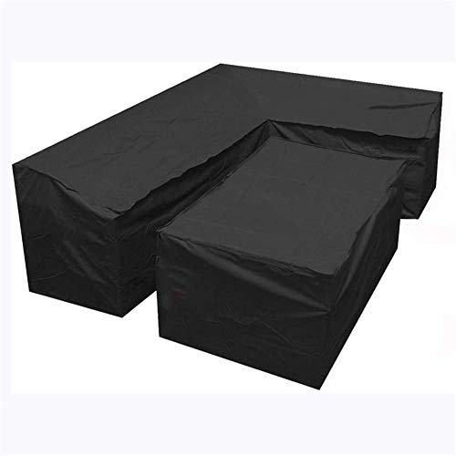 SYLC wasserdichte Abdeckung Für Gartenmöbel L-Form, Schutzhülle Gartenmöbel Abdeckung Für Ecksofa | L Form Lounge Abdeckplane (210x270x90cm+155x95x68cm)