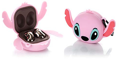 TAOCHEN Cartoon Soft Silicone Case Compatible with Galaxy Buds Live&Pro&Buds2 Pro - Cute Funny Shockproof Protective Case Cover [Anime Series] (Big Ears Stitch Pink)