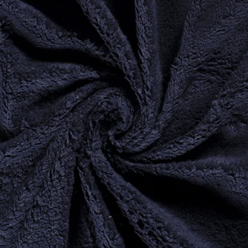 50x150cm Teddystoff Baumwoll-Fleece Teddyplüsch Meterware Farbwahl, Farbe:marineblau