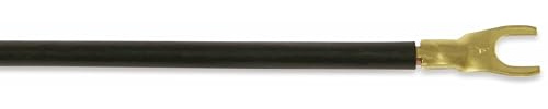 Verdrahtungsbrücke, 6mm², 123mm, 2 Gabelschuhe, schwarz