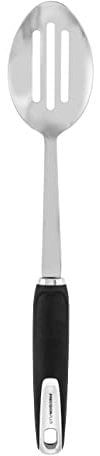 Tower T832189 Precision Plus Slotted Spoon with Softtex Handle and Hanging Loop, BPA Free, Stainless Steel