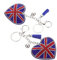 NUOBESTY Handtasche Union Jack Tasche Union Jack Strass Union Jack Schlüsselring Britisch Keychain Union Jack Schlüsselring Keychain 2 Stücke London Keyring Tasche Union Jack