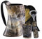 FENRIR Premium Viking Ox Horn Mug for Ale, Mead, and Beer & Cold Drink Ring Natural Finish Mug with Short Glass and Bottle Opener with Handle (16-oz) -3 Pieces Set