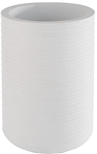 APS 36122 Rafraîchisseur de bouteilles en béton rainuré avec fond doux pour bouteilles de 0,7 à 1,5 l Ø 12/10 cm Hauteur 19,5 cm Blanc