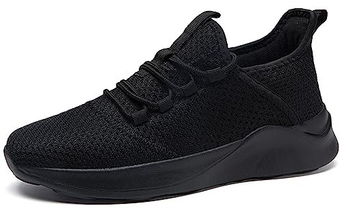 AZSDXS Laufschuhe Herren Atmungsaktive Sportschuhe Sneaker Turnschuhe Running Schuhe Straßenlaufschuhe Tennisschuhe Leichte Joggingschuhe Freizeit Trainingsschuhe fitnessstudio Schwarz 40