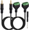 RUNCCI-YUN 2 pièces connecteur jack 3.5mm Câble de borne à vis 3,5 mm,3,5 mm stéréo Audio TRRS mâle à 4 Broches/Canal Femelle Boulon vis écouteur câble Adaptateur de convertisseur de Balum.(27cm)