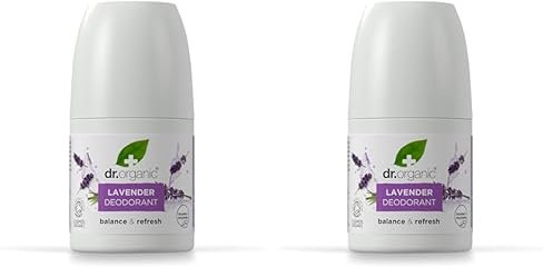 Dr Organic Lavender Deodorant, Aluminium Free, Mens, Womens, Natural, Vegan, Cruelty-Free, Paraben & SLS-Free, Recycled & Recyclable, Certified Organic, 50ml, Packaging may vary (Pack of 2)