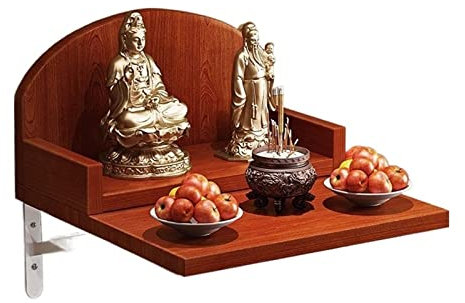 Buddha Altarschrank Gott des Reichtums, Anbetungsständer, Wandmontage, spezielles Tischzubehör, Platzierung, Theke, Haushalt, Buddha-Statue, stehend, Schrank, Wandtafel-Rack Buddha Altar Regal ( Color