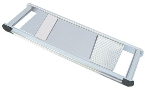 Nestwell Affettatrice lunga N-11 in acciaio inox 2 in 1 – grattugia e affettatrice semplice per insalata, patatine fritte e frutta e verdura perfettamente sagomate – Design ergonomico per chef esperti