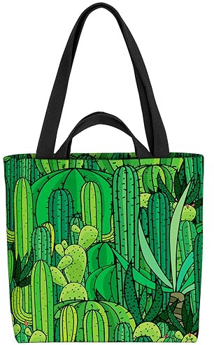 VOID Comic Kaktus Kakteen Garten Tasche 33x33x14cm,15l Einkaufs-Beutel Shopper Einkaufs-Tasche Bag