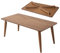 EMOOR Holz-Klapp-Couchtisch Rechteckig-Groß Walnußholz, Bodentisch Niedriger Tisch Kleiner Raum Minimalistischer Japanischer Tatami-Raum
