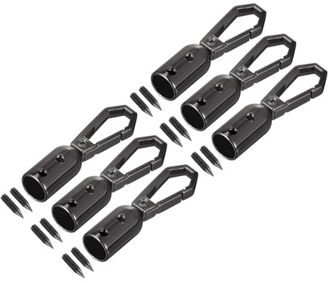 QUARKZMAN 6 Stück Kordel Endkappen Schmuck 8mm/0,32 Kordelenden Quetschperlen Trommel Perlen Schnur mit Schrauben Seilendkappe Quasten Kappen für Tassel Schmuckherstellung Tasche Schwarz