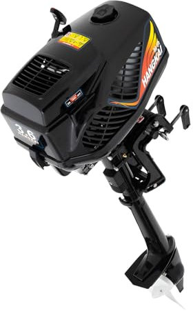 Aussenborder Benzinmotor 2 Takt 3,6 PS 55cc, Außenborder Bootsmotor 2,6KW 5500 U/min Außenbordmotor Set mit Werkzeugsatz für Schlauchboote Fischerboote Segelboote und Kleine Yachten